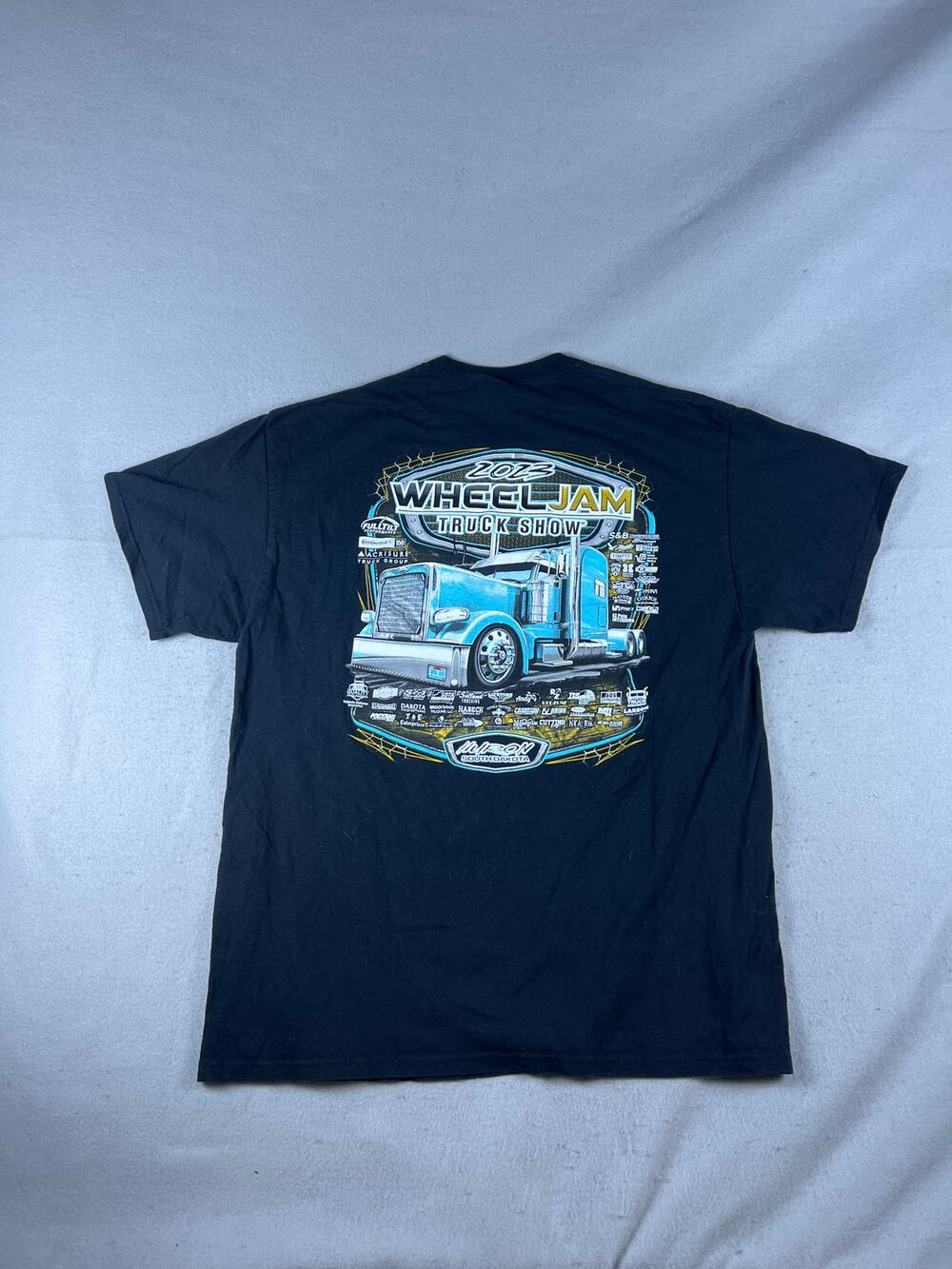2023 WheelJam Truck Show Huron SD T-Shirt Mens XL Port & Co Black Semi Rig Tee